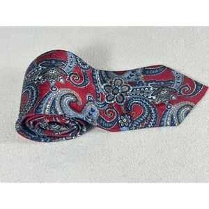 Ketch Classics Necktie Mens OS Red Paisley Formal Preppy